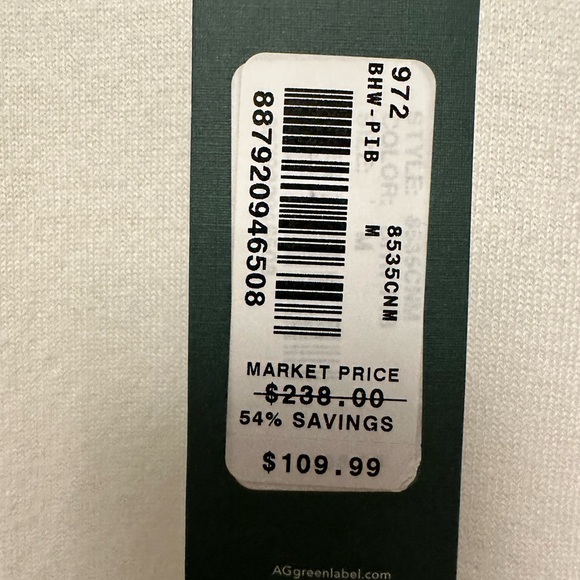 NWT AG White and Blue Crewneck Sweater - Picture 5 of 10